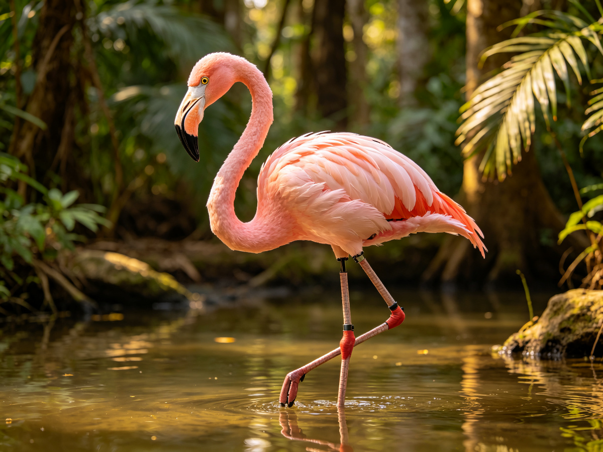 Flamingo — life-size animatronic animal model from SAGE