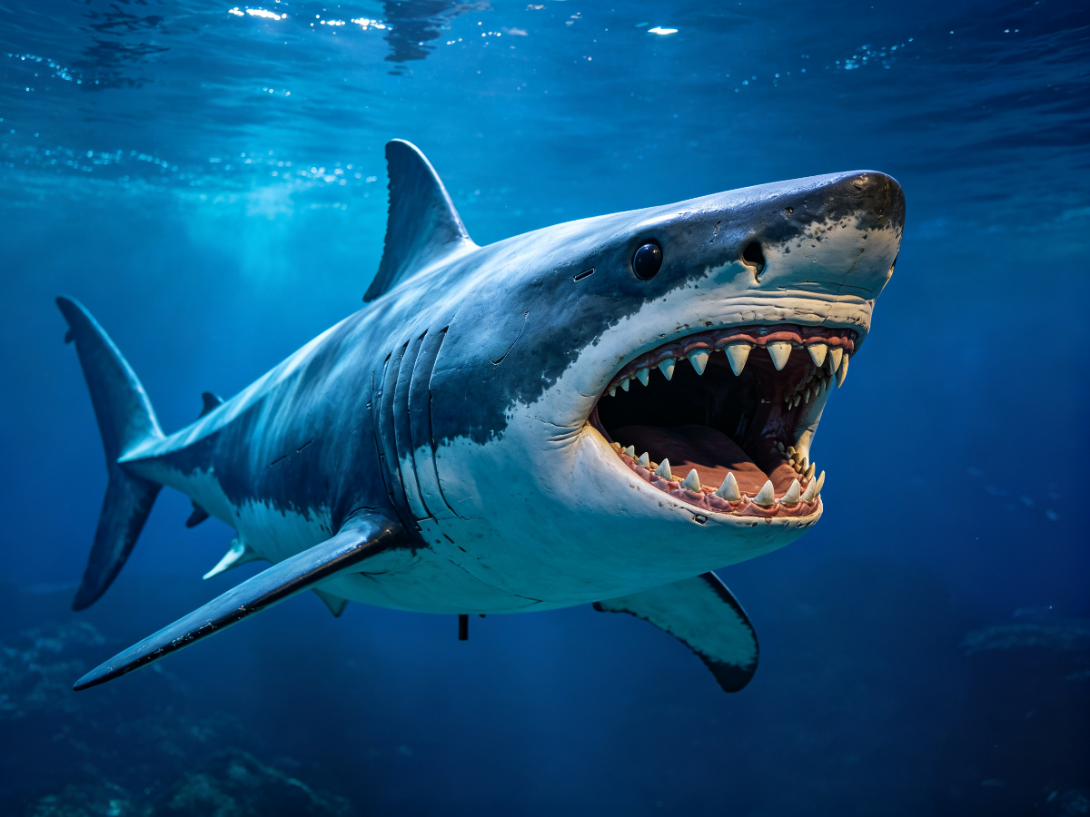 Great White Shark — life-size animatronic animal model from SAGE