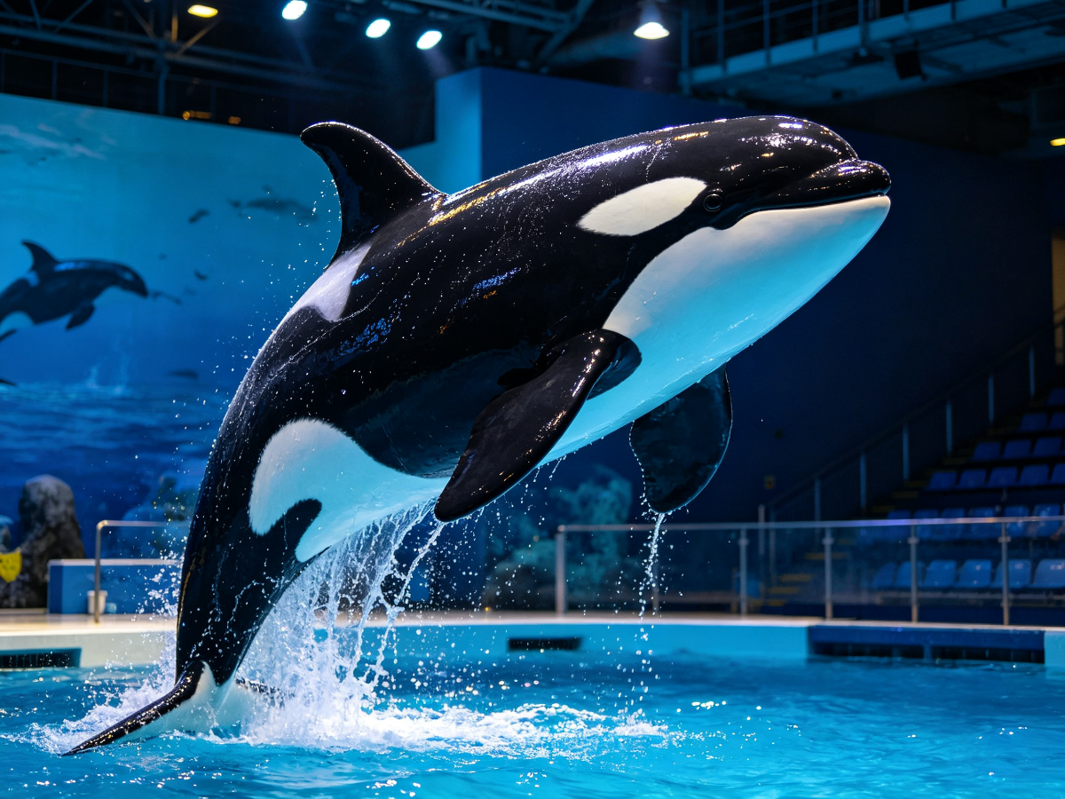 Orca Killer Whale — life-size animatronic animal model from SAGE