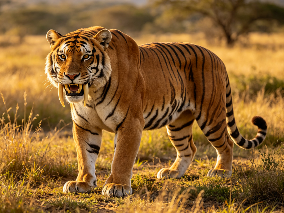 Saber-toothed Tiger — prehistoric animal model from SAGE