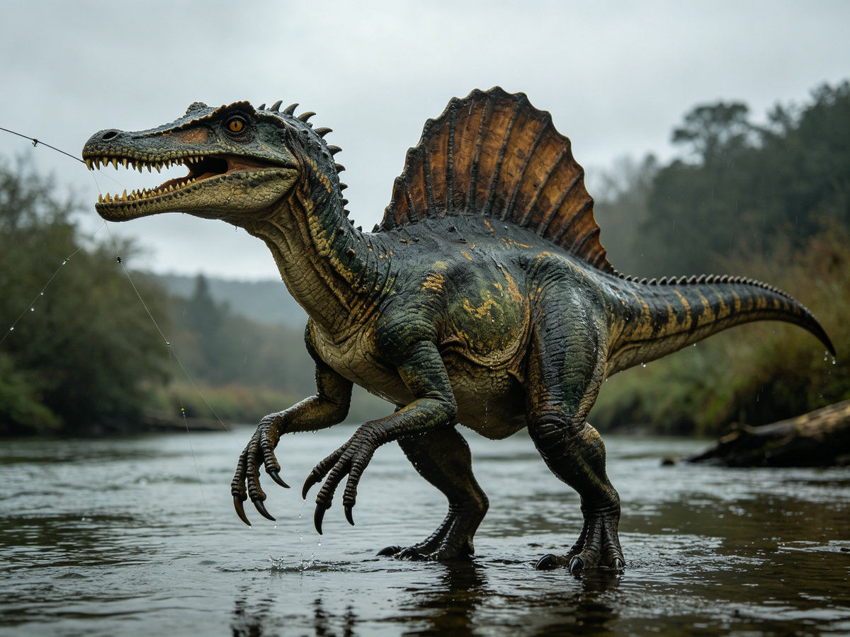 River Suchomimus — life-size animatronic dinosaur model from SAGE