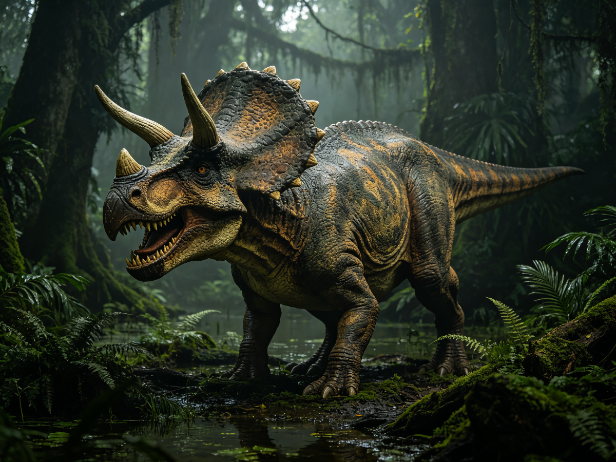 Swamp Ceratosaurus — life-size animatronic dinosaur model from SAGE
