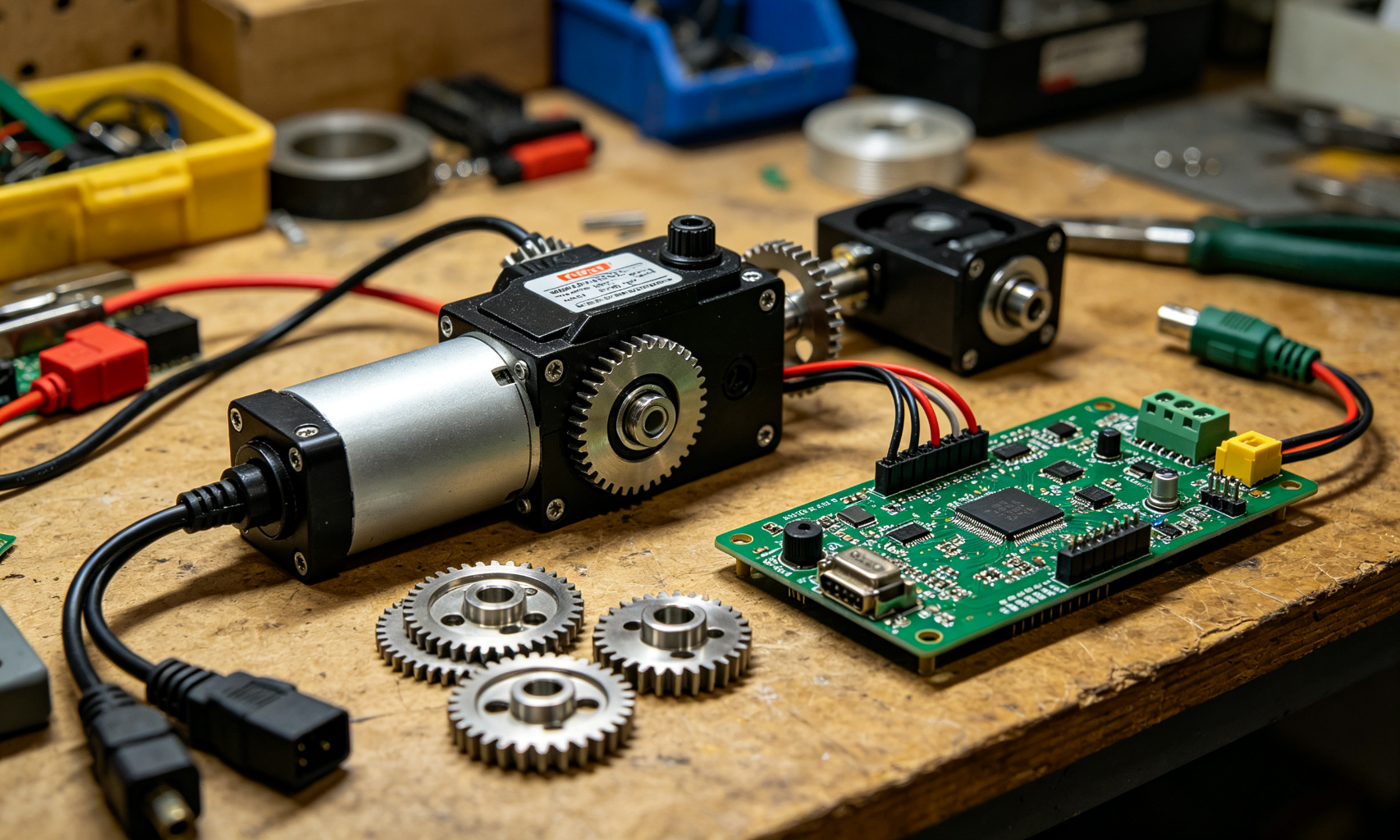 Industrial grade motors servos and electronic components for animatronic dinosaurs